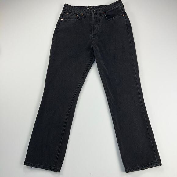 Revolve GRLFRND The Karolina High Rise Straight Crop Jean Washed Black Size 28 - Picture 2 of 15